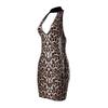 European & American Leopard Print Sexy Slim-Fit Deep V Backless Dress for Women