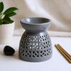 Oil Burner Moroccan Cutout Grey