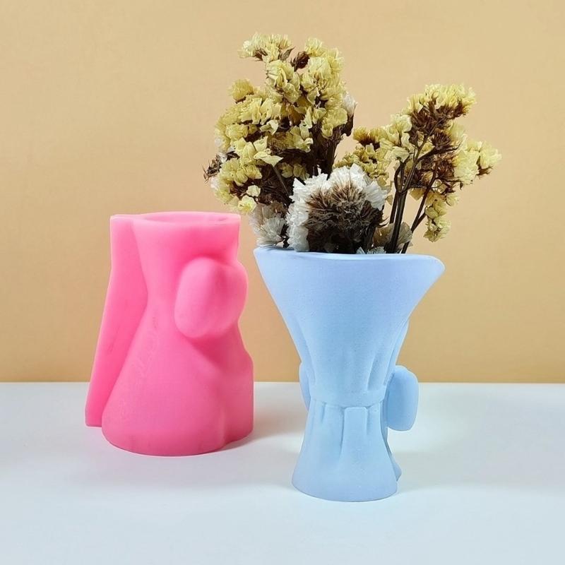 Vase Resin Molds Bowknot Silicone Mold Succulent Plant Flower Pots Mold Epoxy Resin Casting Mould Home Decorations