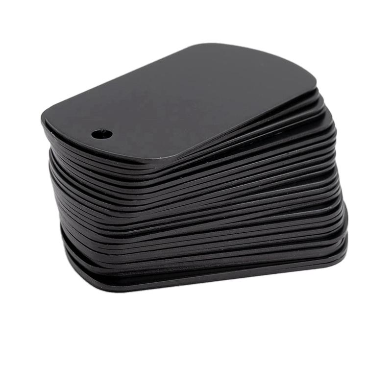 Trendy! 50 Pcs Metal Stamping Blanks Black for Stamping, Engraving Blanks Aluminum Stamping Blanks Keychain Blank Dog Tag