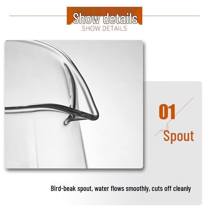 De'ou Xingguang Glass Teapot with Stainless Steel Infuser