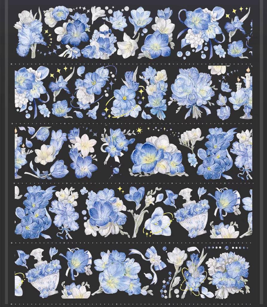 Falling Sunset Tide Washi Tape & Stickers for Journals: Flowing Hemp Ancient Style