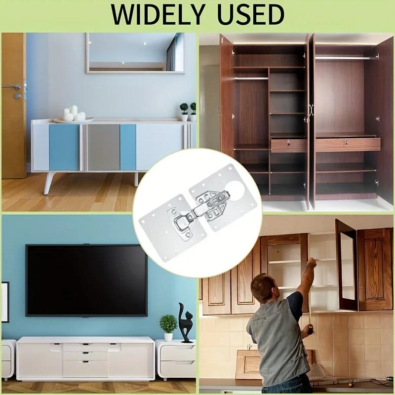 4/6pcs Cabinet hinge repair board, fixed board bracket kit, hinge repair installation board, with cabinet furniture holes