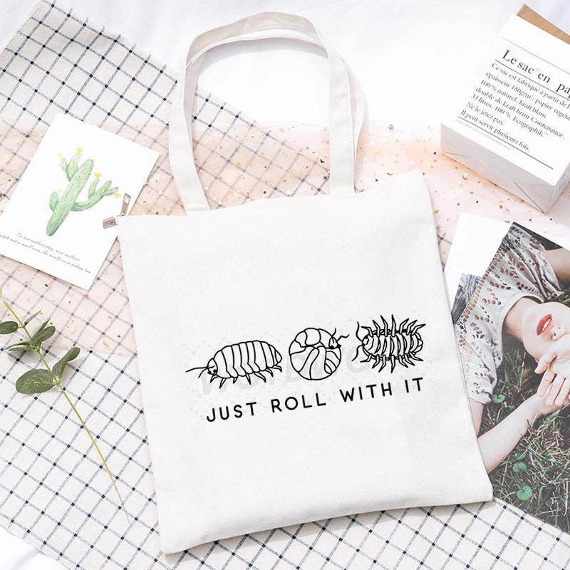 Insect Printed Casual Shoulder Bag Daily Versatile Large Capacity Canvas Bag 2025 New