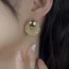 Trendy Twist Hollow Crystal Net Drop Earrings for Women Golden Silver European Simple Dangle Earrings Statement Jewelry