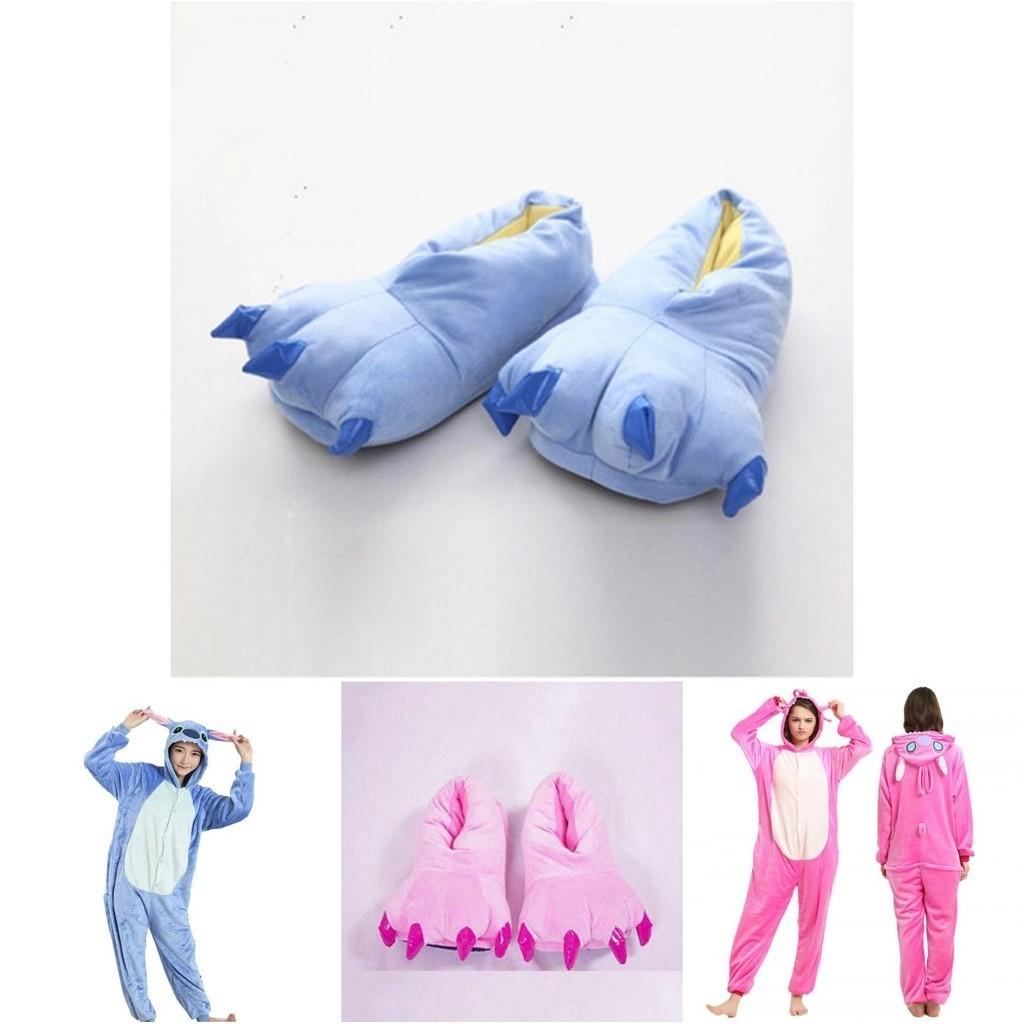 Stitch Flannel Hooded Jumpsuit Pajamas Perfect For Winter And Halloween Cosplay