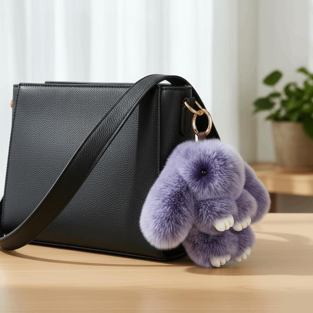 Lovely Play Dead Rabbit Doll Fluffy Plush Rabbit Pendant Rabbit Fur Keychain  Children's Toys