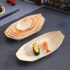 100Pcs Sushi Serving Boat Japanese Style Solid Wood Disposable Food Grade Dessert Salad Appetizer Food Serving Tray Kitchen Supplies