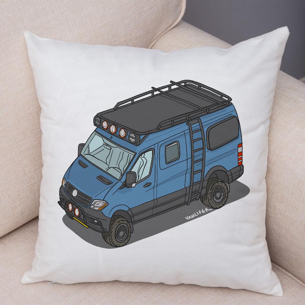 Față de pernă de camping cu desene animate Decorație de călătorie Husă de pernă pentru mașină Față de pernă potrivită pentru canapea acasă camera copiilor