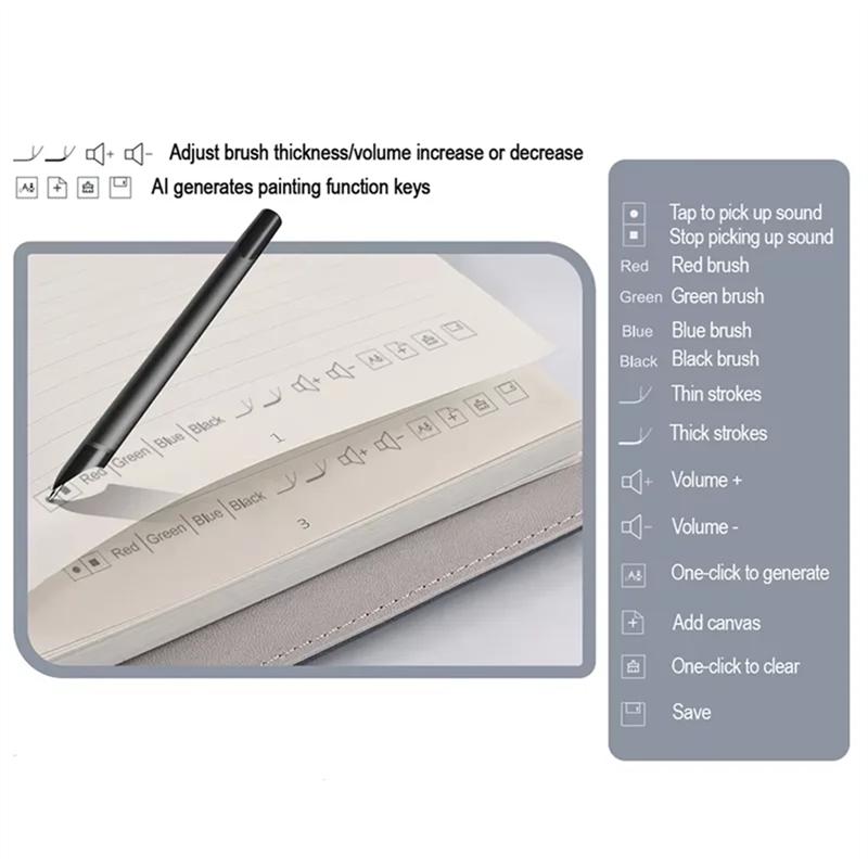 Smart Pen Bluetooth Notebook Stroke Playback Convert To Text Writing Set OCR Recognition For Notes Drawing