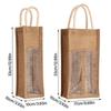 with Window and Handle Wine Carrier Tote Bags Reusable Wine Gift Box Burlap Wine Bottle Bags