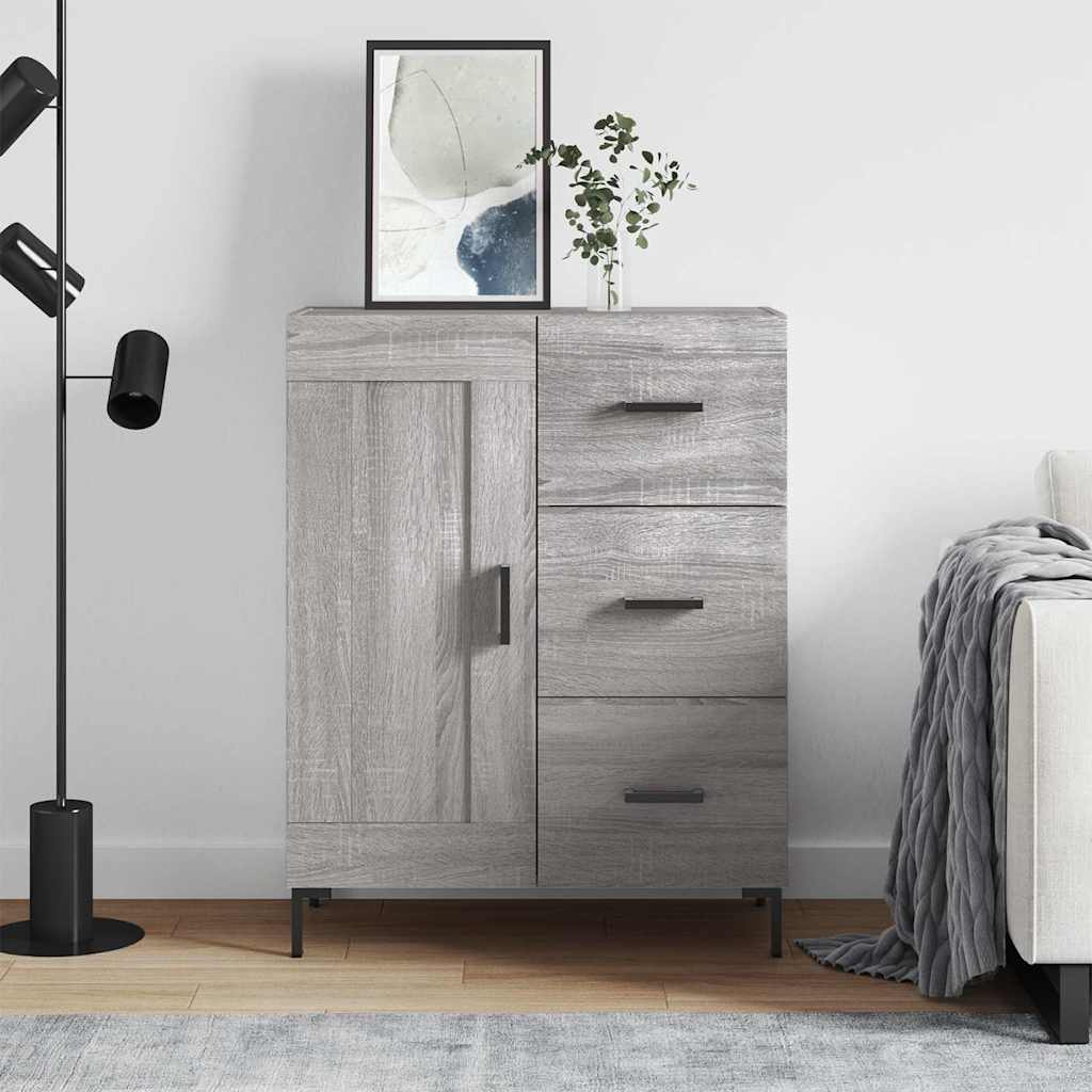 Sideboard in Grey Sonoma 69.5 x 34 x 90 cm engineered wood