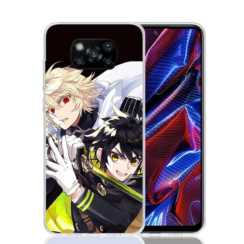 Seraph Of The End Case Phone Cover for Xiaomi Redmi Note 10 9 9S 8 8T 7 5 Pro Mi 12T 11T 10T 9T 12 11 Lite A3 A2 Trend Fundas Mi