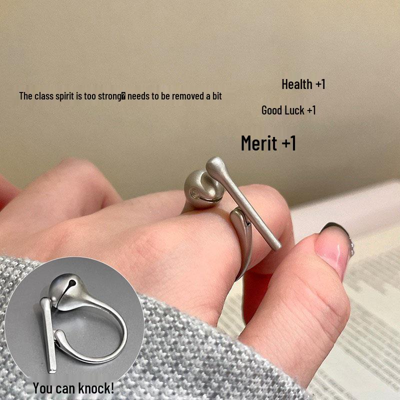 Women's Wide Band Geometric Frosted Matte Open Ring, S925 Silver Plated Creative Index Finger Design
