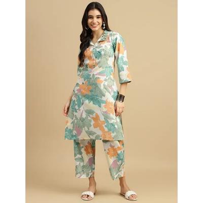 Conjunto de Pantalón y Kurta Estampado de Diseñador para Mujer Top Túnica Kurti Bollywood Indio VSO-1697 c
