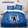 Hertha BSC Pattern Bedding,Quilt Set Quilt Cover Pillowcase Home Birthday Gift(1 * Duvet Cover + 2 * Pillowcase, Without Core)