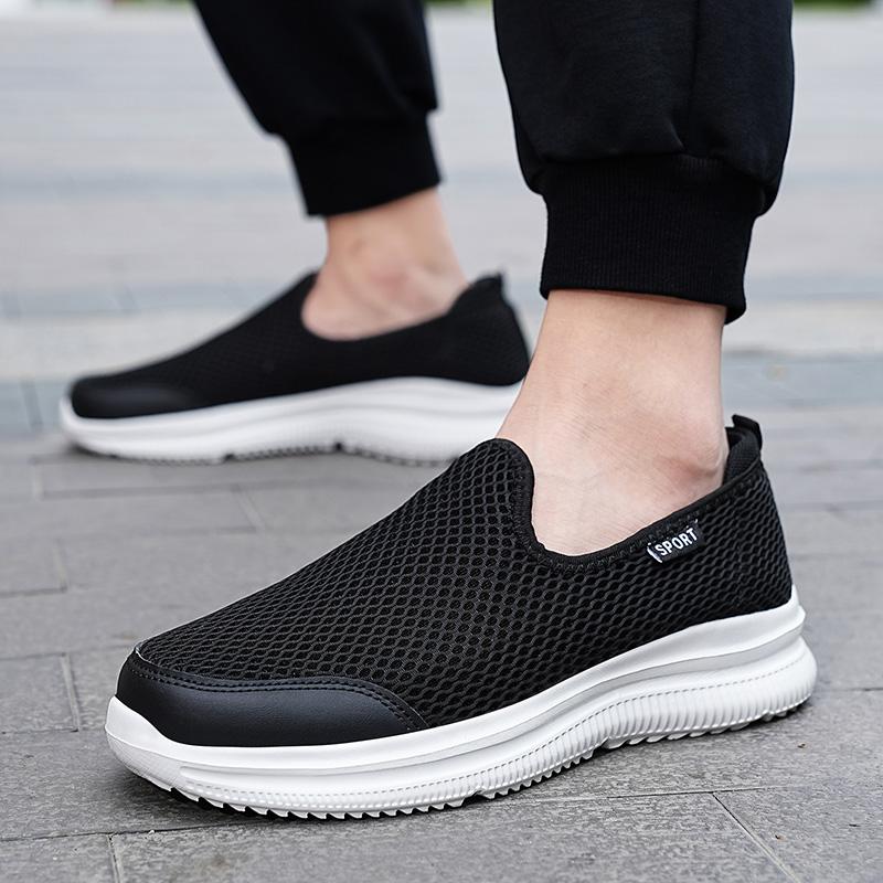 Men'S Casual Sneakers Outdoor Breathable Non-Slip Mesh Loafers Lightweight Walking Shoes Fashion Male Flats Tennis Shoes