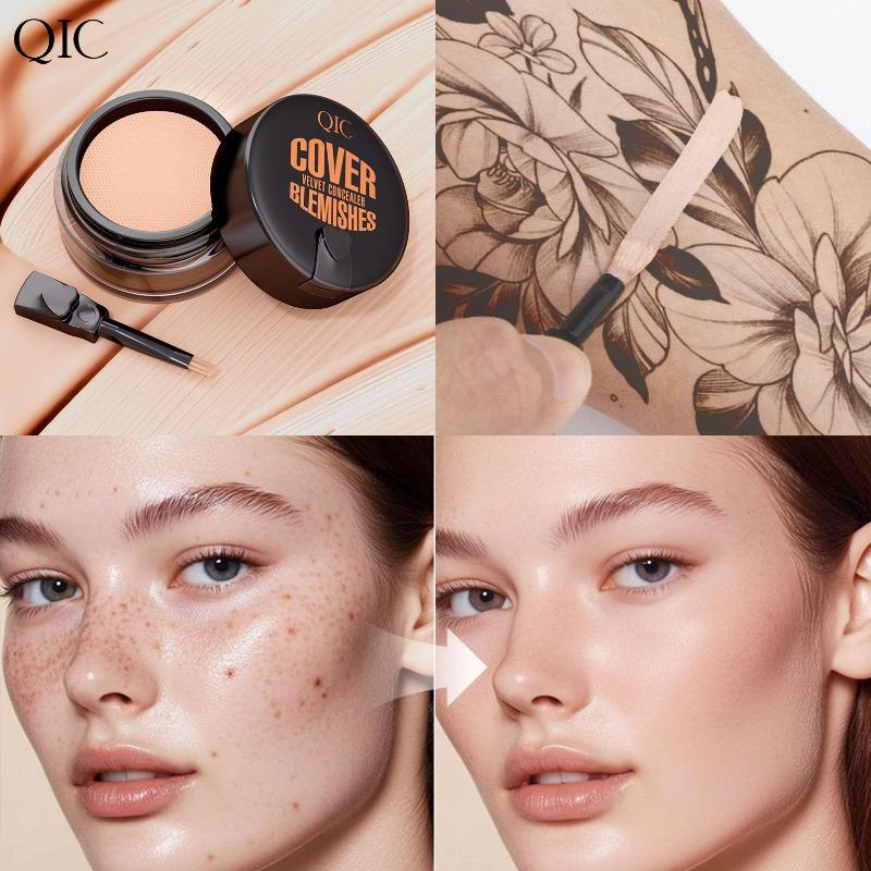 Crema correttore impermeabile a copertura totale con pennello, idratante, con cuscino d'aria, per cicatrici da tatuaggi, acne, occhiaie, trucco per il viso