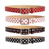 Pin Buckle Women's Belt Y2K Leather Waist Belt Fashion Polk Dot Belt  Streetwear