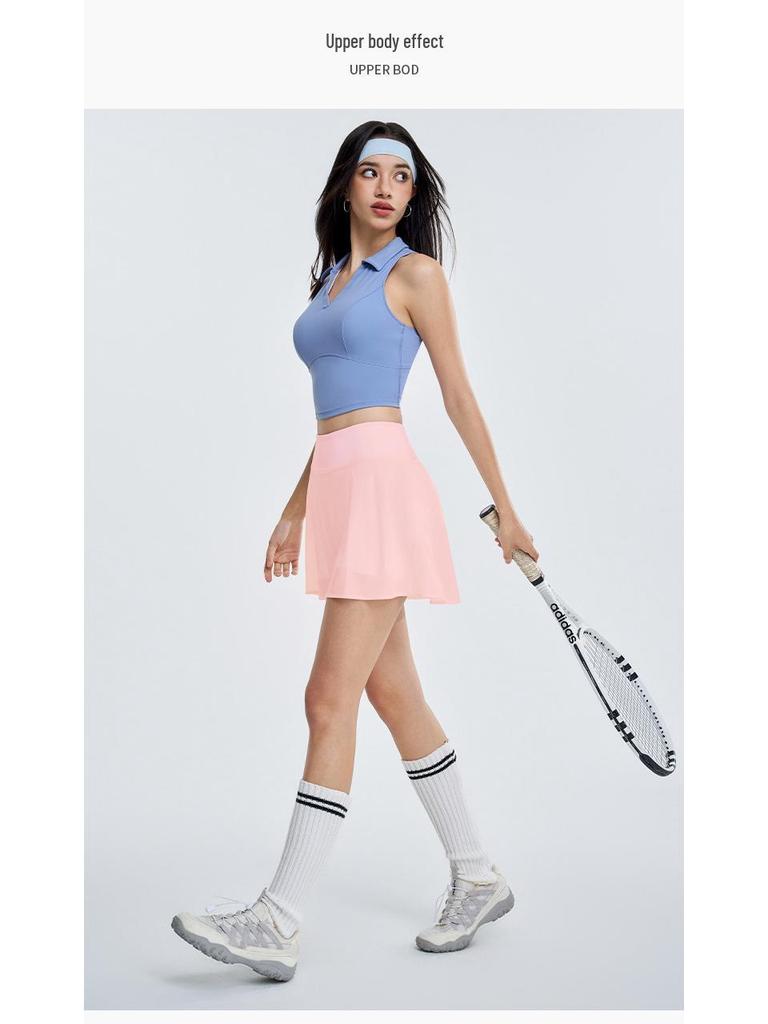 Women's Quick-Dry Lightweight Tennis Skirt with Elastic Shorts