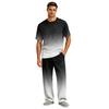 Men's Short Sleeve Pajama Set with Button Fly and Elastic Drawstring Waist