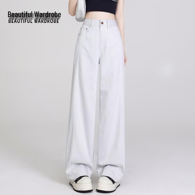 BEAUTIFUL WARDROBE Women s 2026 Summer Lyocell Tencel Wide-Leg Jeans 2XL