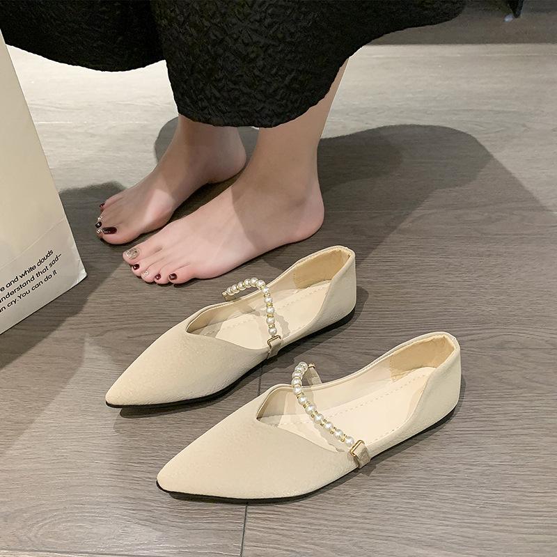 Single shoes women's flat-soled shallow mouth 2025 new soft-soled shoes temperament flat-soled ladyshoes