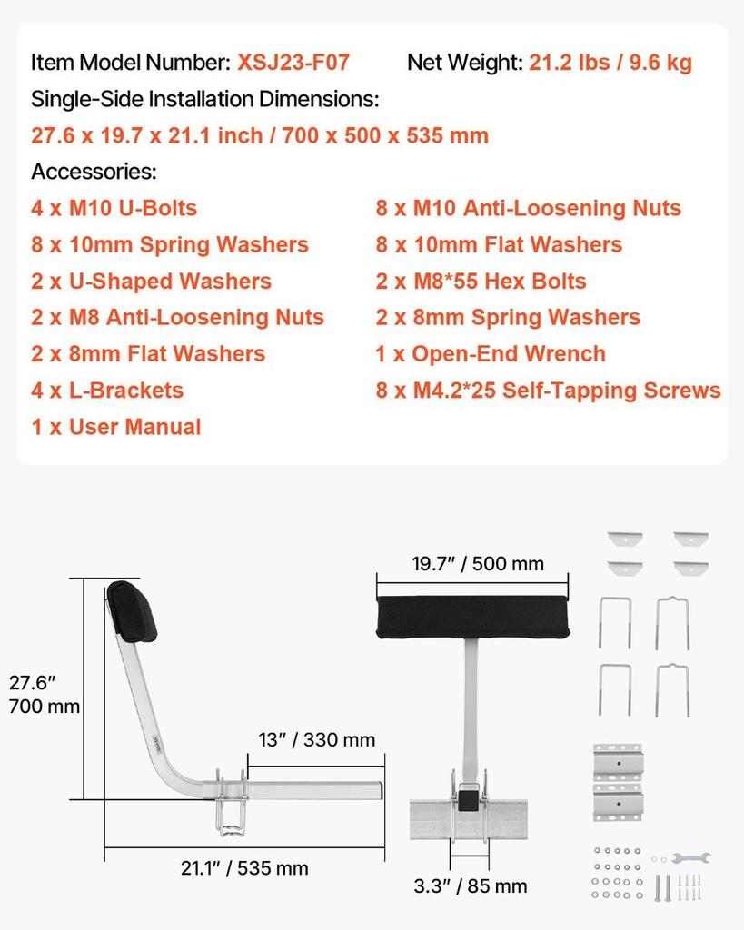 Boat Trailer Guide, 0.7M Adjustable Design Short Bunk Guide-Ons, 2PCS Rustproof Galvanized Steel Trailer Guide Poles, Heavy Duty Roller Guide Design,
