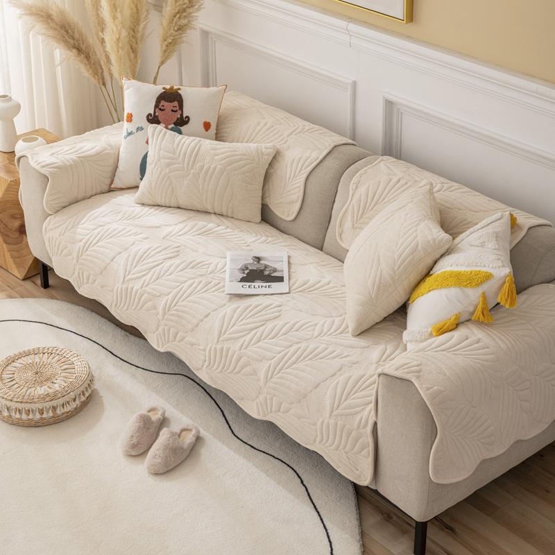 Nordic Einfarbig Sofa Abdeckung für Wohnzimmer Nicht-Slip Dicken Plüsch Sofa Kissen Matte Kombination Sofa Handtuch Protector wohnkultur