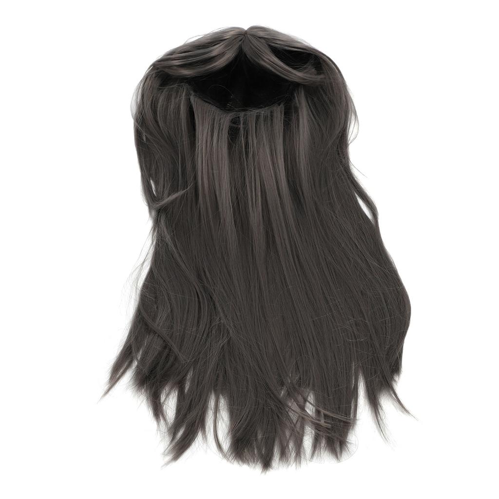 Grey Wig Heat Resistant Soft Long Straight Layered Women Synthetic Hair Wig for Party Stage Show