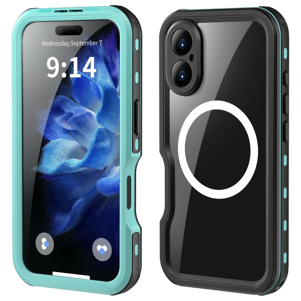 REDPEPPER D-UP Series For iPhone 16 Case IP68 Waterproof Clear Back Panel Phone Cover Compatible with MagSafe