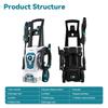 Yofidra Pistola Idropulitrice Elettrica ad Alta Pressione 250Bar 2500W Pulitore per Giardino e Industria Pistola a Spruzzo Lavatrice Acqua Ugello Regolabile 180°
