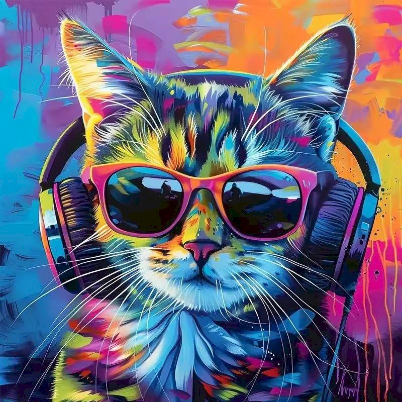 GATYZTORY DIY Cat Diamond Embroidery Animal Pattern For Adults Beginners Mosaic Flower Diamond Painting Holiday Gifts