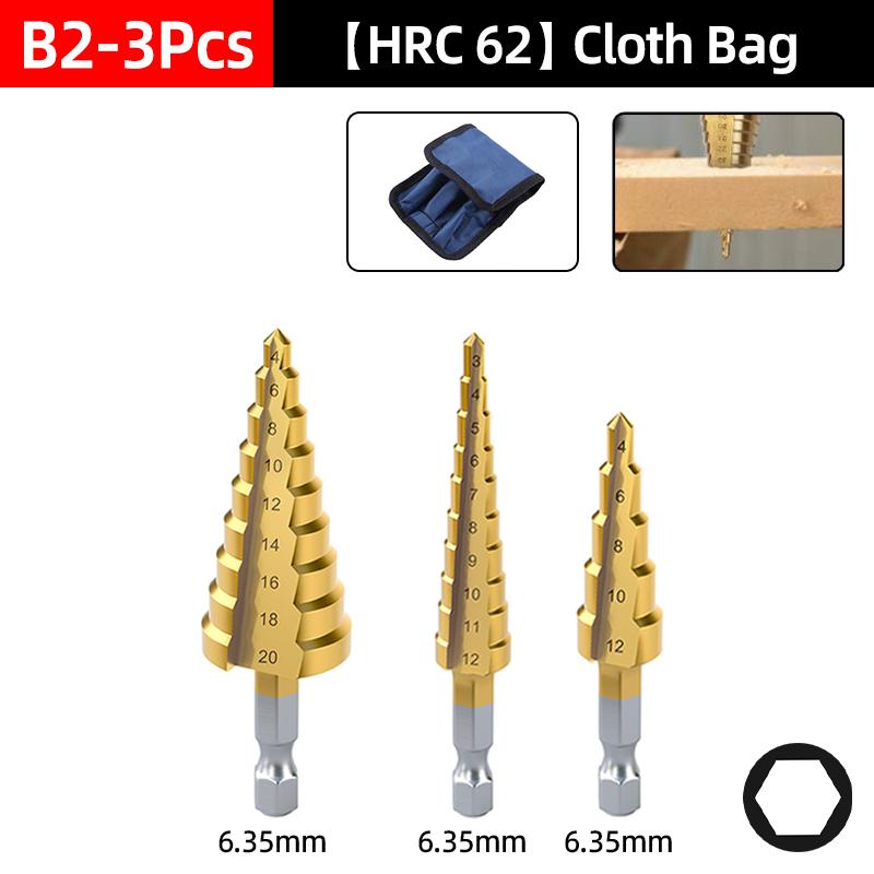 HSS Titanium Step Drill Bit Set For Metal Wood Punch Hole Cutter Conical Stage Stepped Drills Power Tools 3-12 4-12 4-20 4-32mm