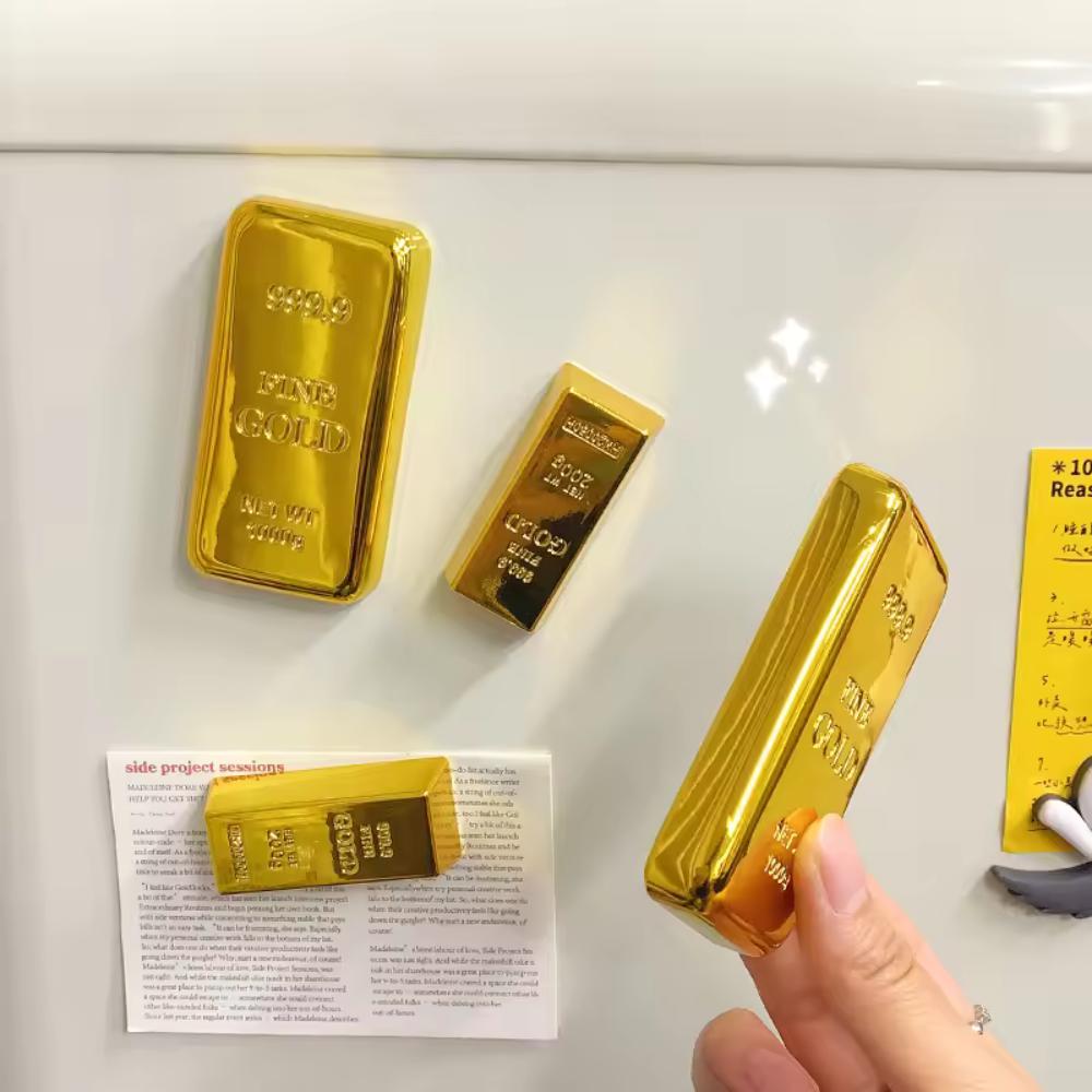 Creative Gold Bar Beer Opener Multi-Functional Magnetic Refrigerator Sticker Novelty Gift Bottle Opener Trendy Party Gadget