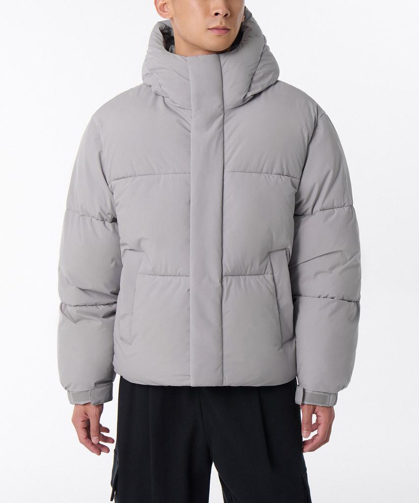Musinsa Standard Daily Puffer Hooded Short Padded Jacket [Light Grey]