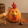 Farm Animal Pumpkin Figurines, Cute Funny Resin Cow Duck Sheep Pig Chicken Horse Statue, Halloween Thanksgiving Fall Decorations