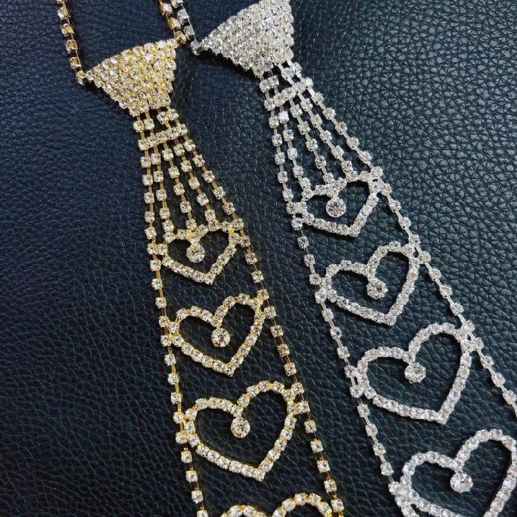 Atemberaubende Strass-Krawattenkette Moderne Stadt-Trend-Halskette Pailletten-Krawatte für Hochzeiten und Firmenveranstaltungen