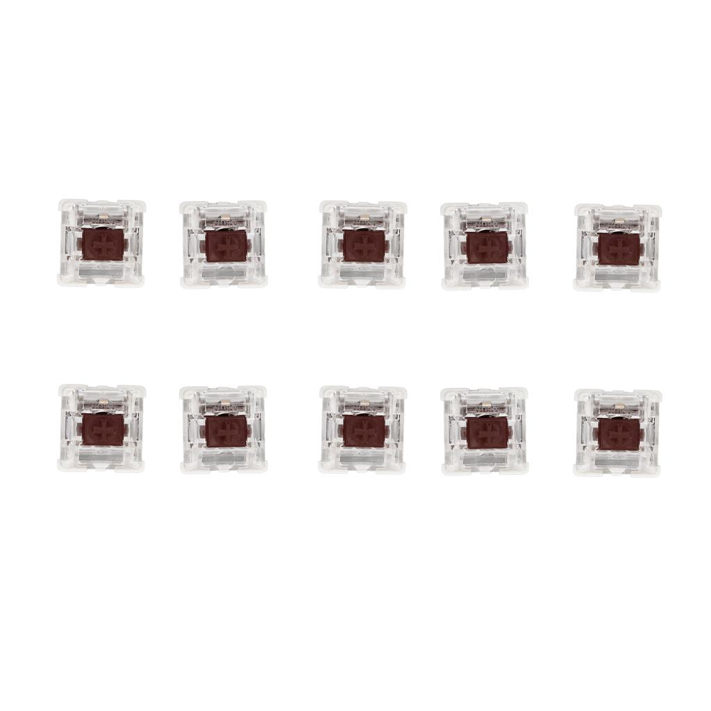 10Pcs Mechanical Keyboard Switch Brown Switch Premium ABS Delicate Structure Long Service Life Mechanical Switches