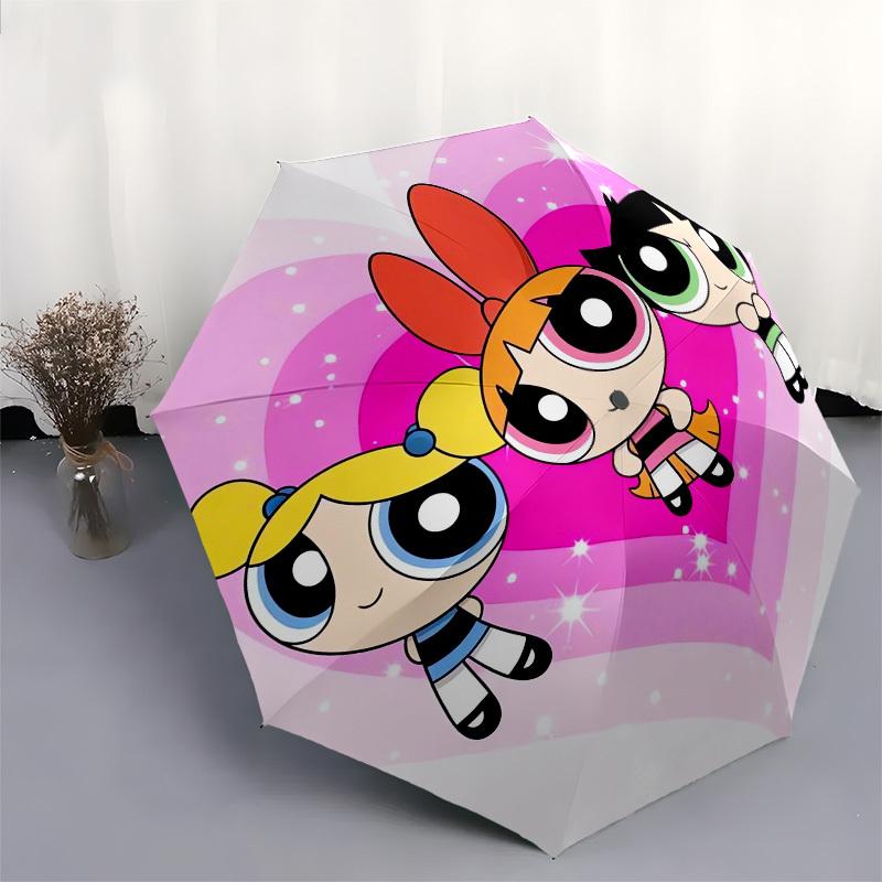 1pc Powerpuff Girls, Friendship Themed High-quality Umbrella,Automatic Opening and Closing Umbrella,Multi-functional Umbrella G0811263