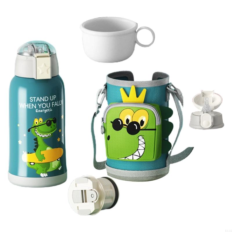 KX4B for Smart Thermos Cups with Straw Travel Coffee Mug Stainless Steel Children Water Bottle Great Gifts for Children and A