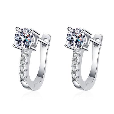 Luxury Stud EarringsSquare Bag Ear Hook S925 Silver Moissanite Diamond Earrings