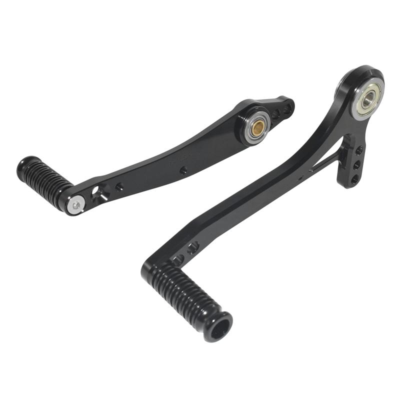 

QMSTART Racing Motorcycle Adjustable Dual Bearings Shifter Shift Lever Pedal with Toe Pegs Kit For Aftermarket Rearsets Rear Set чёрный