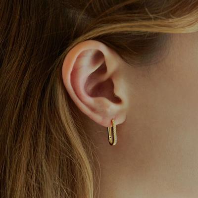 Shertz Oval Cubic Onetouch Earring (14k) SHER0011