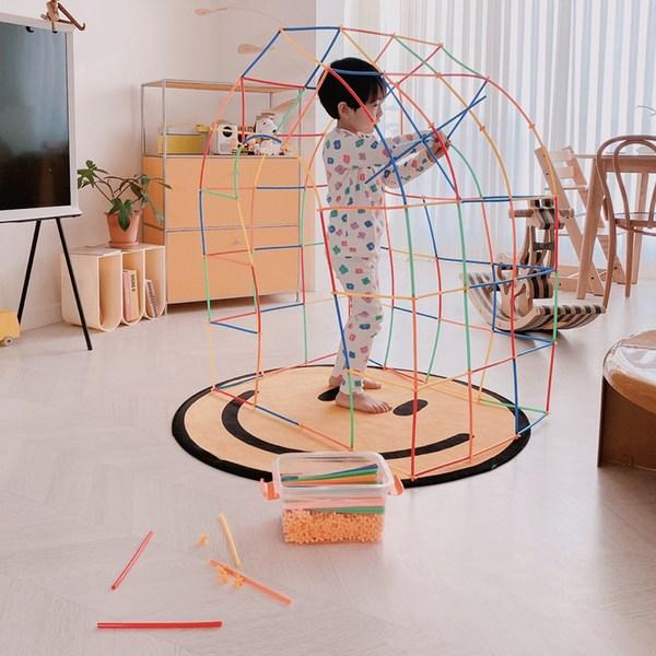 Игрушечный соломенный блок Attic 300 соломинок + 200 соединительных блоков Корейские — фото 2