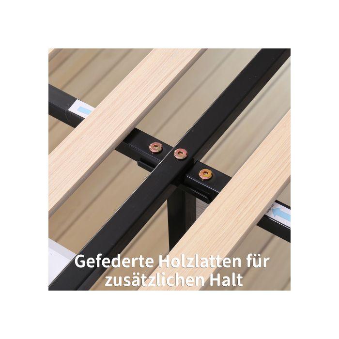 Lit - MUVOE - 160 x 200 cm - Velours gris - 2 tiroirs - Sommier à lattes