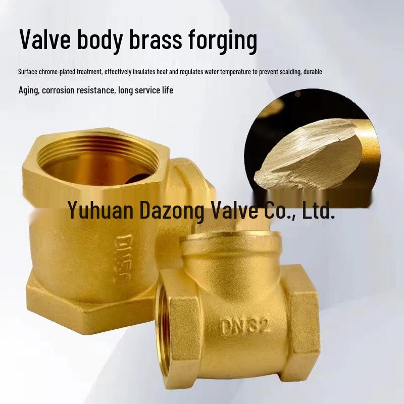 Full Copper Horizontal Check Valve Backflow Preventer for Tap Water (DN15) - Internal Thread