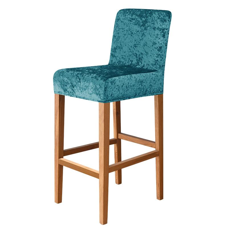 Glänsande tyg Kort rygg Stolsöverdrag Stretchdekor Barpall Stolsöverdrag för Club Dining Room Cafe Hem Liten storlek Sits Slipcover