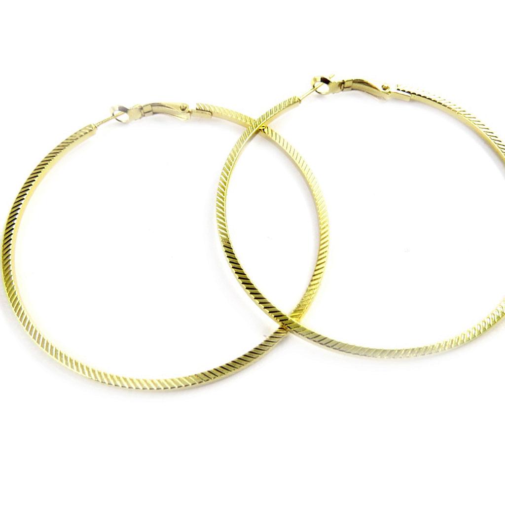 Les Trésors De Lily [L7902] - Gold 'Choregraphy' Hoop Earrings Ø 60 Mm