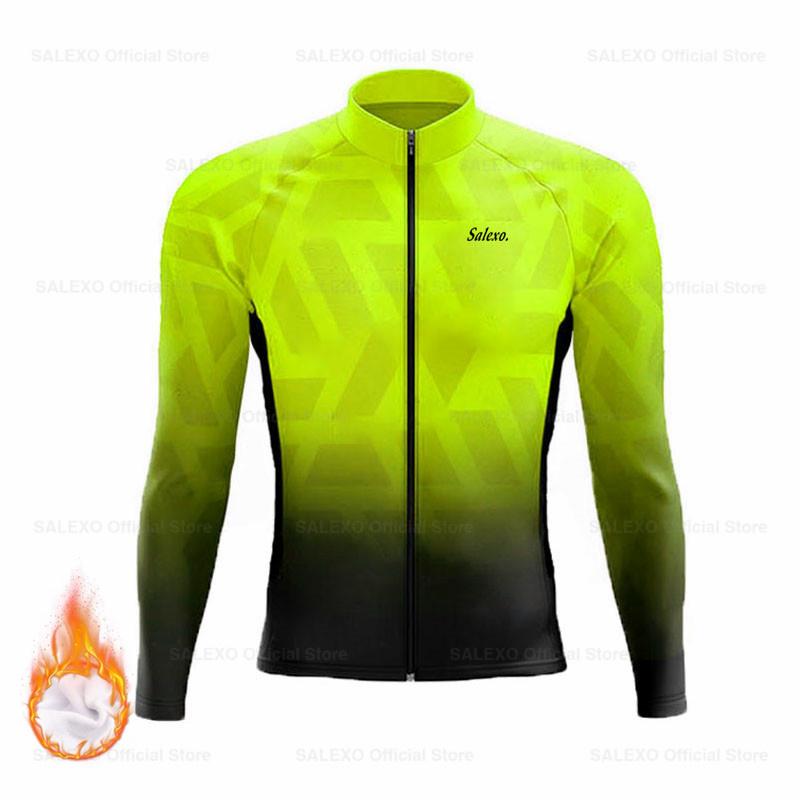 Neue Salexo Winter Radtrikots Herren Thermofleece Langarm Fahrradbekleidung MTB Ropa Ciclismo Fahrraduniform Fahrradtrikot Set